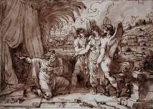 Abraham y los ángeles de Felice Giani