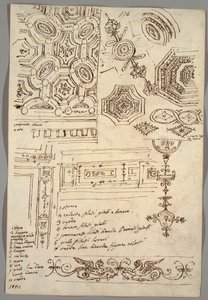 Motivos decorativos; Verso: Estudios anatómicos
