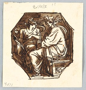 Proyecto decorativo con representación octagonal del verano de Felice Giani