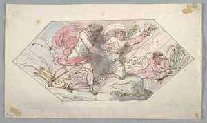 Dibujo, Apolo y Dafne, 1796-98 de Felice Giani