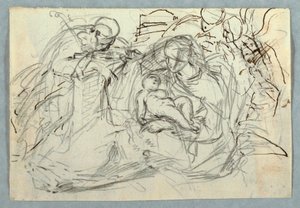 Dibujo, Sagrada Familia, 1800-1825 de Felice Giani