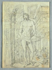 Dibujo, Estudios de cabezas y manos de mujeres y niños, 1810-20 de Felice Giani