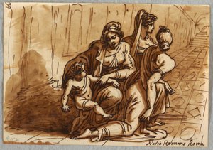 Grupo de figuras, estudio de la donación, después de Giulio Romano