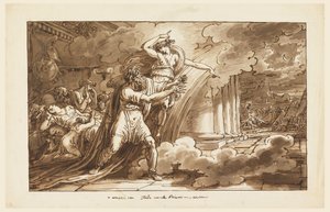 Iris Anima a Príamo a Rogar el Cuerpo de Héctor a Aquiles de Felice Giani