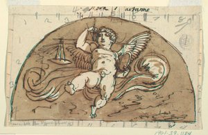 Libra, Luneta para el techo, Sala Ottagonale, Palazzo Milzetti, Faenza de Felice Giani
