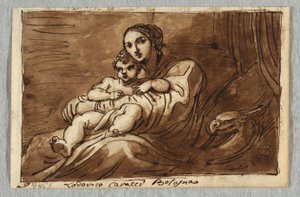 Madonna y Niño, Estudio después de Lodovico Carracci de Felice Giani