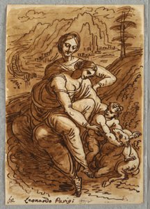 Madonna y Niño con Santa Ana y Cordero, después de Leonardo de Felice Giani
