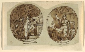 Minerva, Diseño para Techo Abovedado, Sala dei Legislatori, Palazzo Conti-Sinibaldi, Faenza de Felice Giani