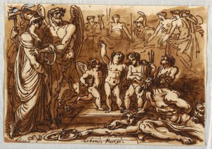 Minerva y un dios alado de Felice Giani