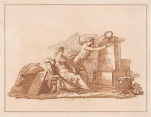 Personificación de la arquitectura con el genio de las bellas artes de Felice Giani