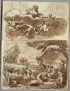 Santo en éxtasis (versión clásica de la visión de Santa Catalina de Vigri, estudio después de Franceschini)
