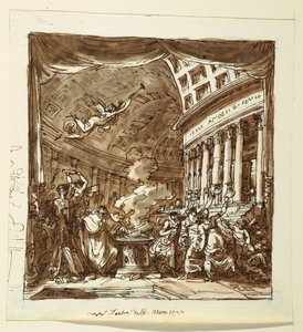 Diseño de escenario: Cortina, El taller de Apolo