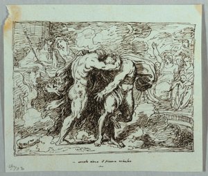 La lucha entre Hércules y el dios del río Aqueloo