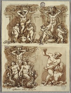 Tres Hermas, Estudios después de Carracci de Felice Giani