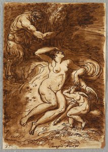 Venus y Cupido y Sátiro, Estudio después de Correggio de Felice Giani