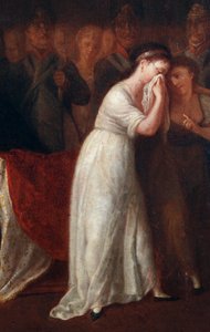 Una mujer como la ley que regula el estatus de la madre dentro de la familia, inferior al del marido. Detalle de la promulgación del Código Civil o Código de Napoleón Bonaparte el 21/03/1804 (pintura de Felice Guascone