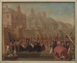 Génova. Visita del Papa Pío VII al Puerto Libre el 5 de mayo de 1815.