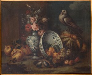 Naturaleza muerta (óleo sobre lienzo) de Felice Rubbiani