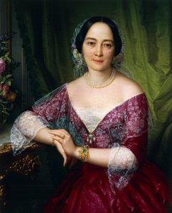 Retrato de Anne Opulich por Felice Schiavoni, óleo sobre lienzo