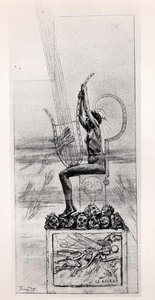 La Gran Lira, frontispicio de Poemas de Stephane Mallarme (1842-98) de Félicien Rops