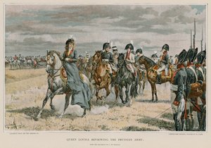 La reina Luisa revisando el ejército prusiano de Felicien baron de Myrbach Rheinfeld