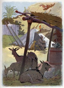 Robinson Crusoe en casa con sus animales de Felicien baron de Myrbach Rheinfeld