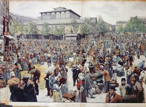 El mercado en Les Halles, 1888