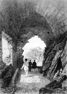 La ermita de Saint Helier y el castillo de Elizabeth, Jersey, 1870 de Felix Benoist