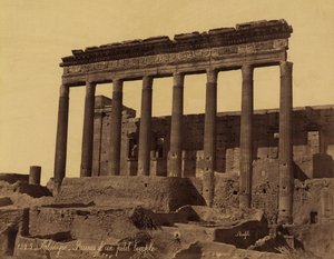 Columnata independiente frente a un templo en Palmira, Siria de Félix Bonfils