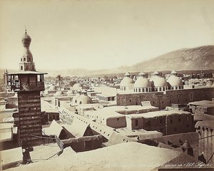 Vista del barrio cristiano en Damasco, Siria de Félix Bonfils