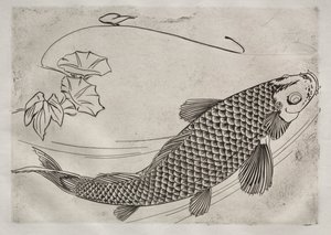Servicio de cena Rousseau: Gran pez en estilo japonés no. 19, 1866 de Felix Bracquemond