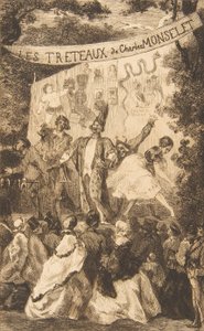 Frontispicio para Les Tréteaux de Monselet de Felix Bracquemond