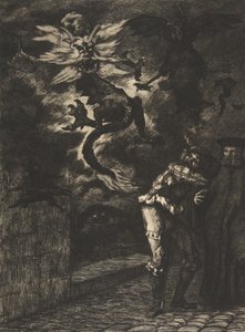 Panurge saliendo de la casa de Raminagrobis, 1854-55 de Felix Bracquemond