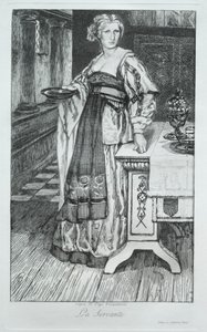 La sirvienta, después de H. Leys de Felix Bracquemond