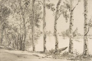 Trembles al borde del Sena, ca. 1884 de Felix Bracquemond