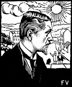 Auto retrato. Xilografía de Felix Edouard Vallotton (1865-1925), alrededor de 1890. Colección privada. de Felix Edouard Vallotton