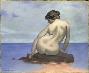 Bañista sentada en una roca de Felix Edouard Vallotton