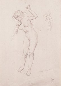 Estudio de figura para "El asesinato de Orfeo"