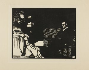 Preparándose para una Visita, placa ocho de Intimacies, 1898 de Felix Edouard Vallotton