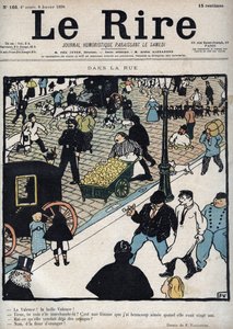 En la calle - Portada del periódico “Le Rire”, del 6 de enero de 1898, dibujo de Felix Vallotton