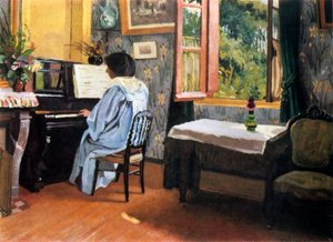 Dama al piano, 1904 de Felix Edouard Vallotton