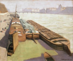 Las barcazas, orillas del Sena de Felix Edouard Vallotton