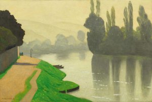Niebla matutina en Andelys, 1917 de Felix Edouard Vallotton