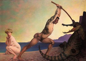 Perseo Matando al Dragón de Felix Edouard Vallotton