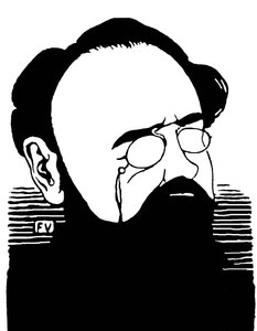 Retrato de Emile Zola (1840-1902), escritor francés. Grabado de Felix Edouard Vallotton (1865-1925) de Felix Edouard Vallotton