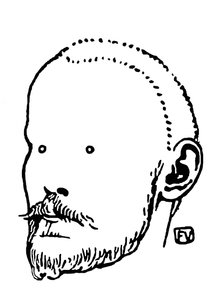 Retrato de Jules Renard (1864-1910). Grabado de Felix Edouard Vallotton (1865-1925) de Felix Edouard Vallotton
