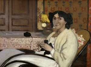 Retrato de Madame Rodrigues-Vallotton, la esposa del artista, 1902 de Felix Edouard Vallotton