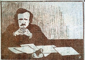Retrato de Edgar Allan Poe - grabado por Félix Vallotton, circa 1900