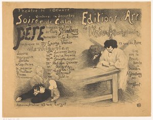 Programa de la función de gala de Le Père, una tragedia de August Strindberg en el Theâtre de l