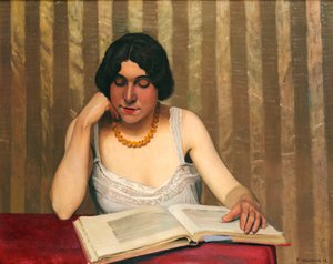 Lectora con collar amarillo, 1912